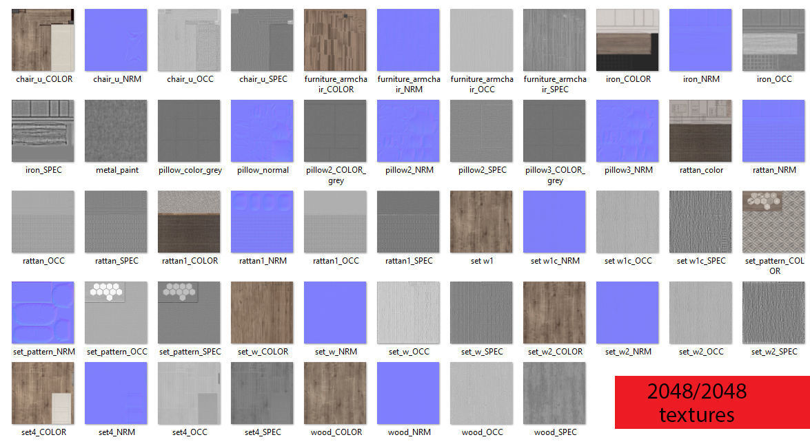 outdoor furniture collection model Low-poly 3D model_49