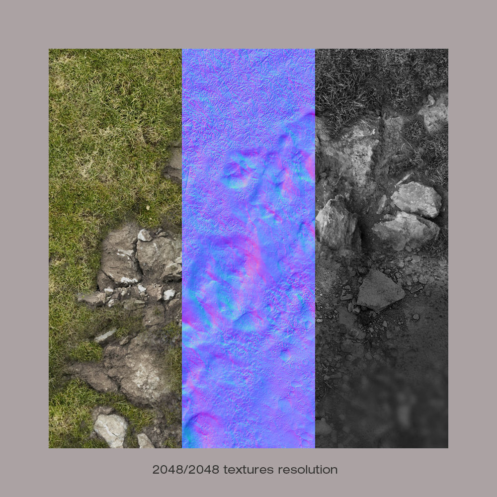 River Lake terrain modules Low-poly 3D model_9