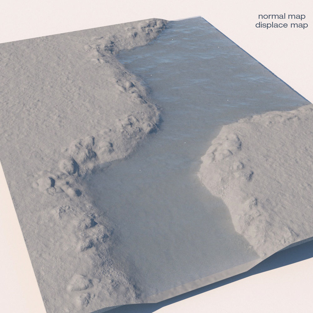 River Lake terrain modules Low-poly 3D model_6