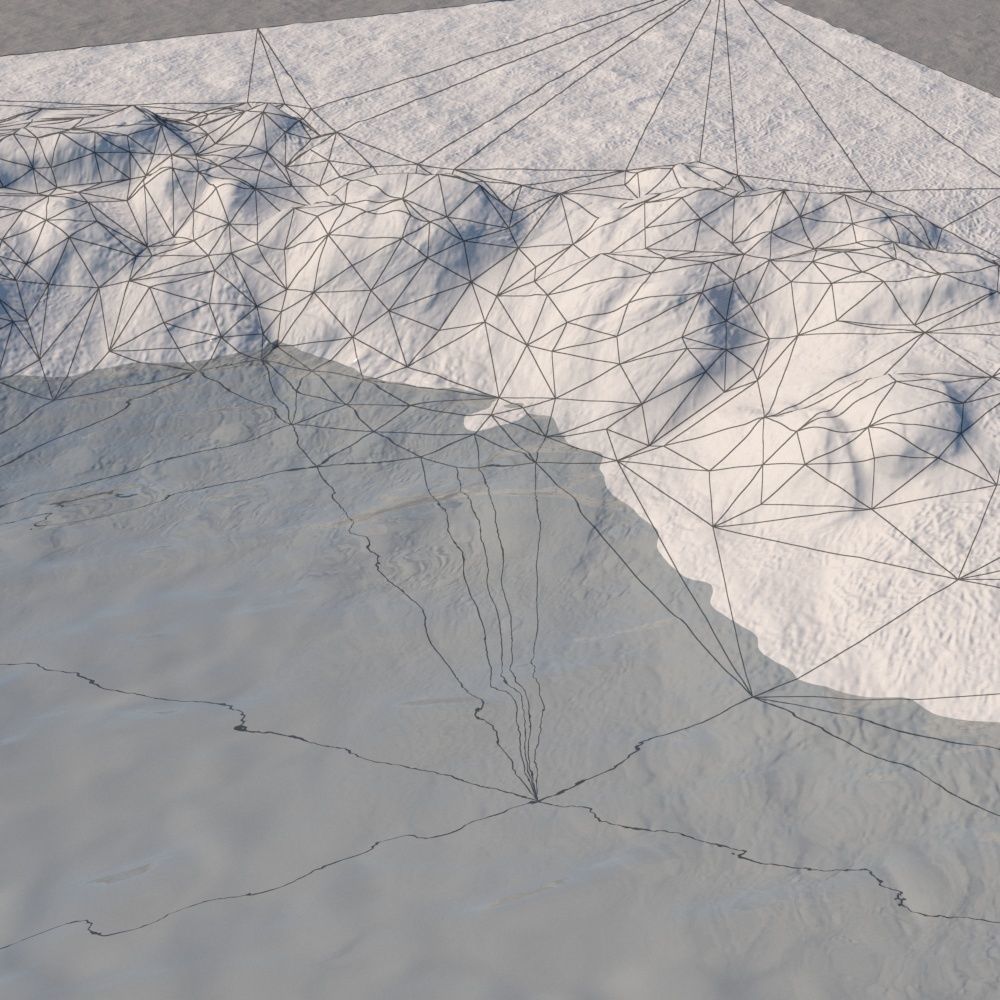 River Lake terrain modules Low-poly 3D model_8