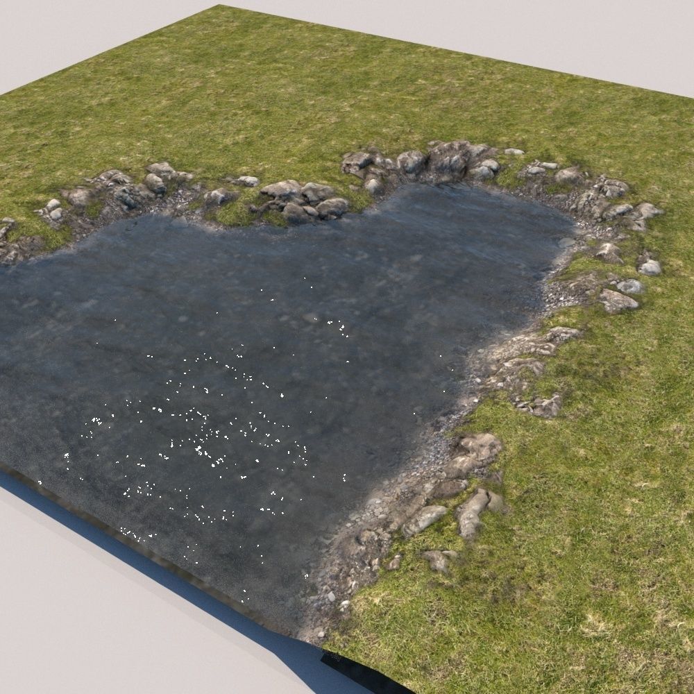 River Lake terrain modules Low-poly 3D model_2