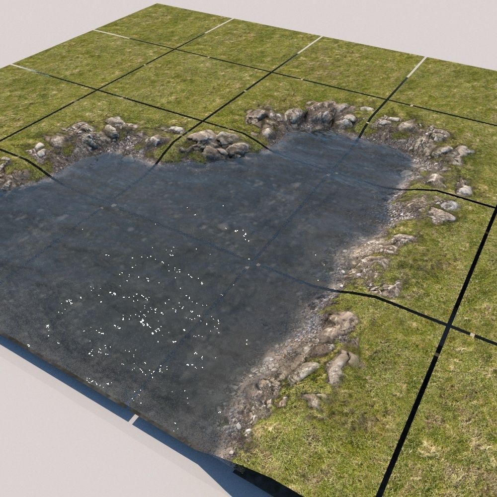 River Lake terrain modules Low-poly 3D model_3