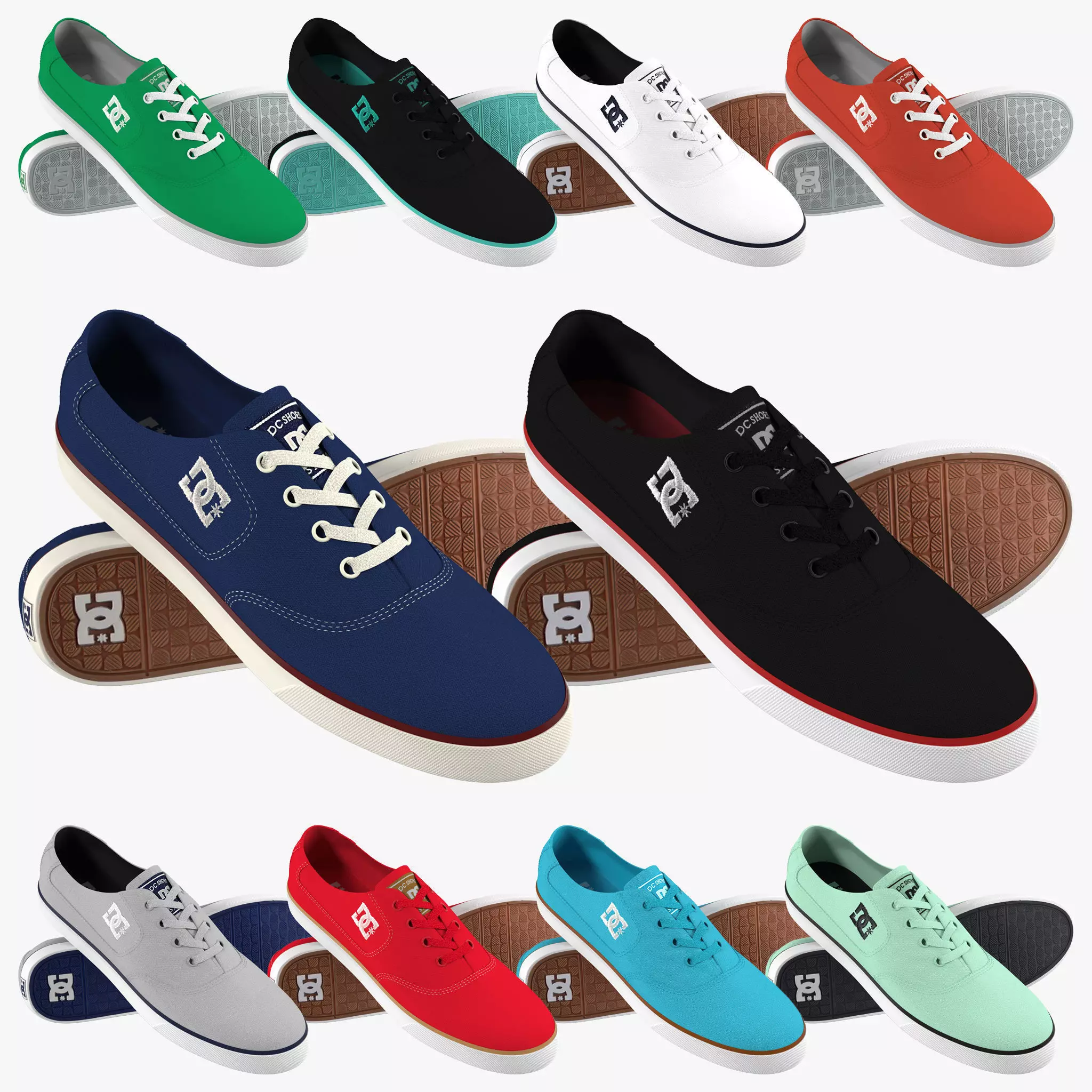 DC Shoes - Flash TX - 10 Colors Low-poly 3D model_0