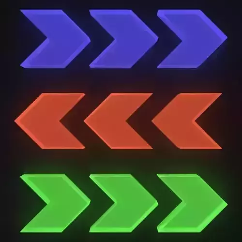 Triple arrow Low-poly 3D model