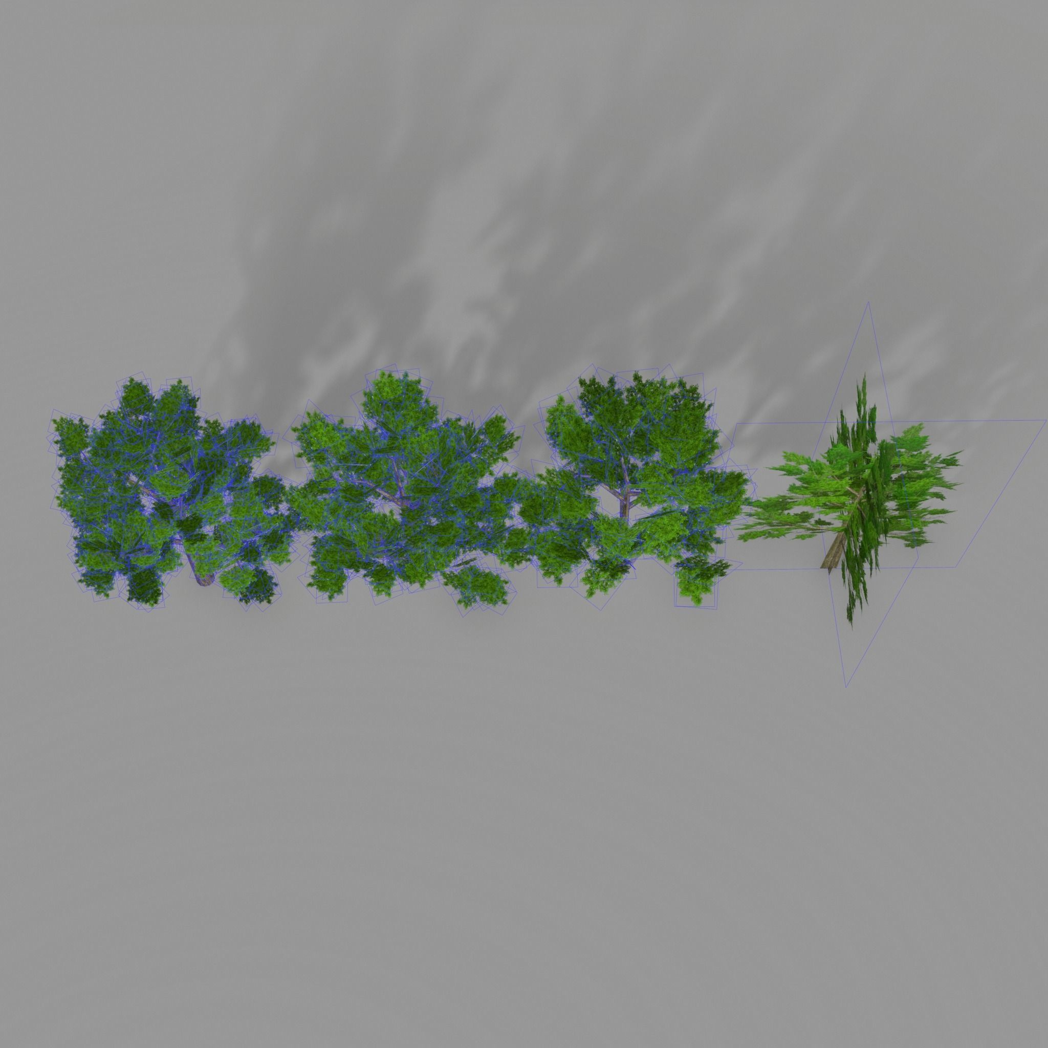 Oak 1 group of trees Low-poly 3D model_9
