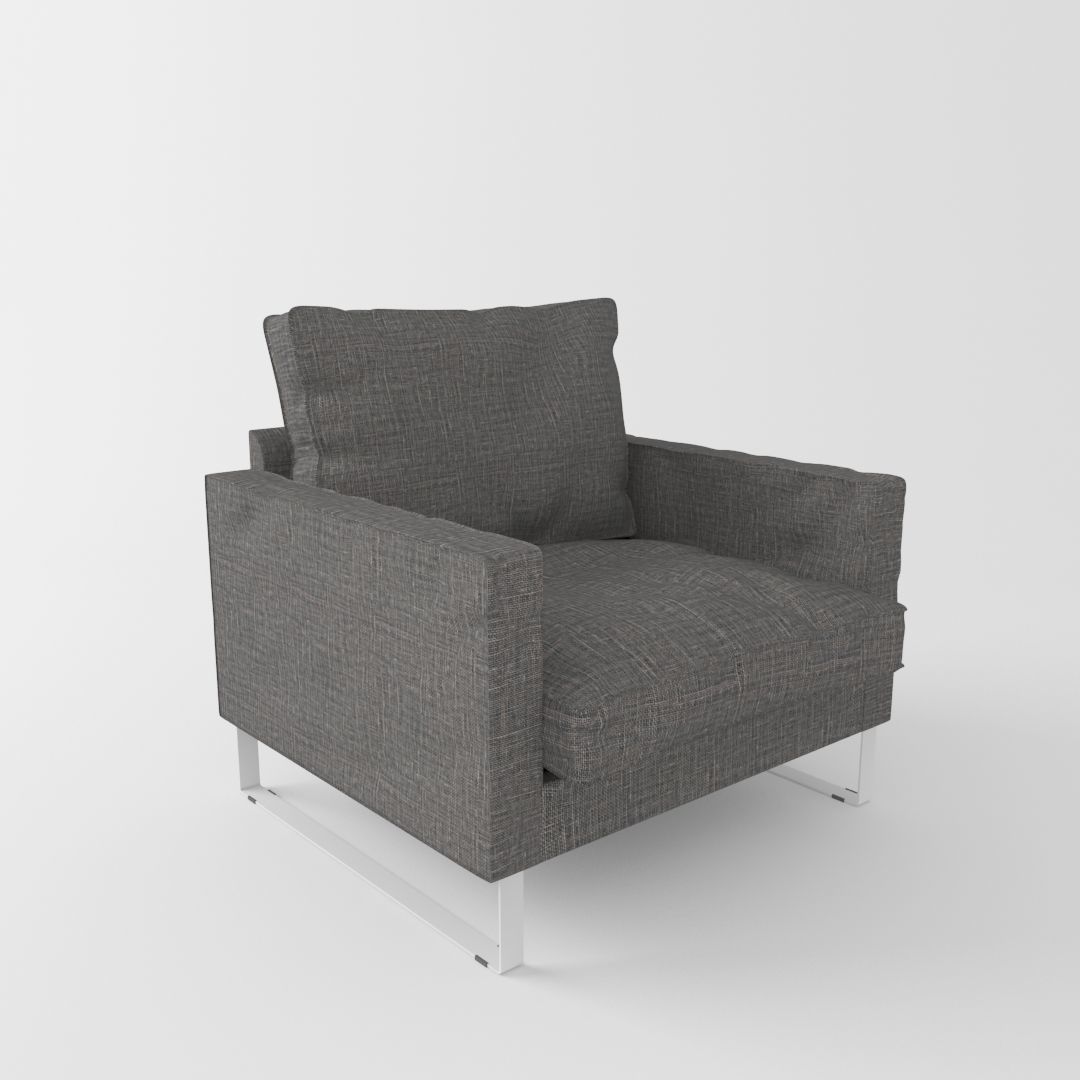 fluffy armchair 3D | CGTrader