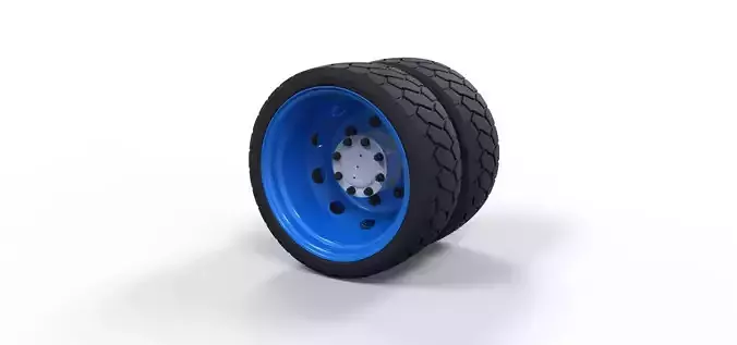 Low profile double wheel 3D model