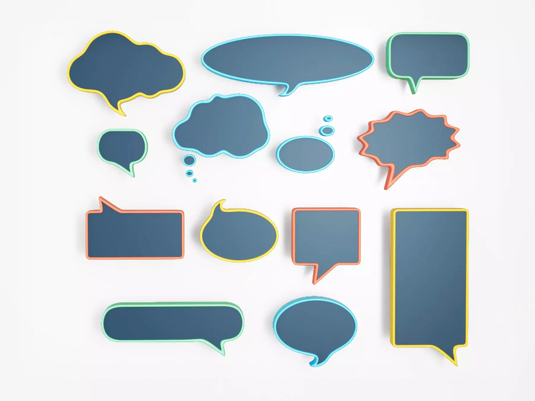 Speech Bubble Set with Frame 3D model