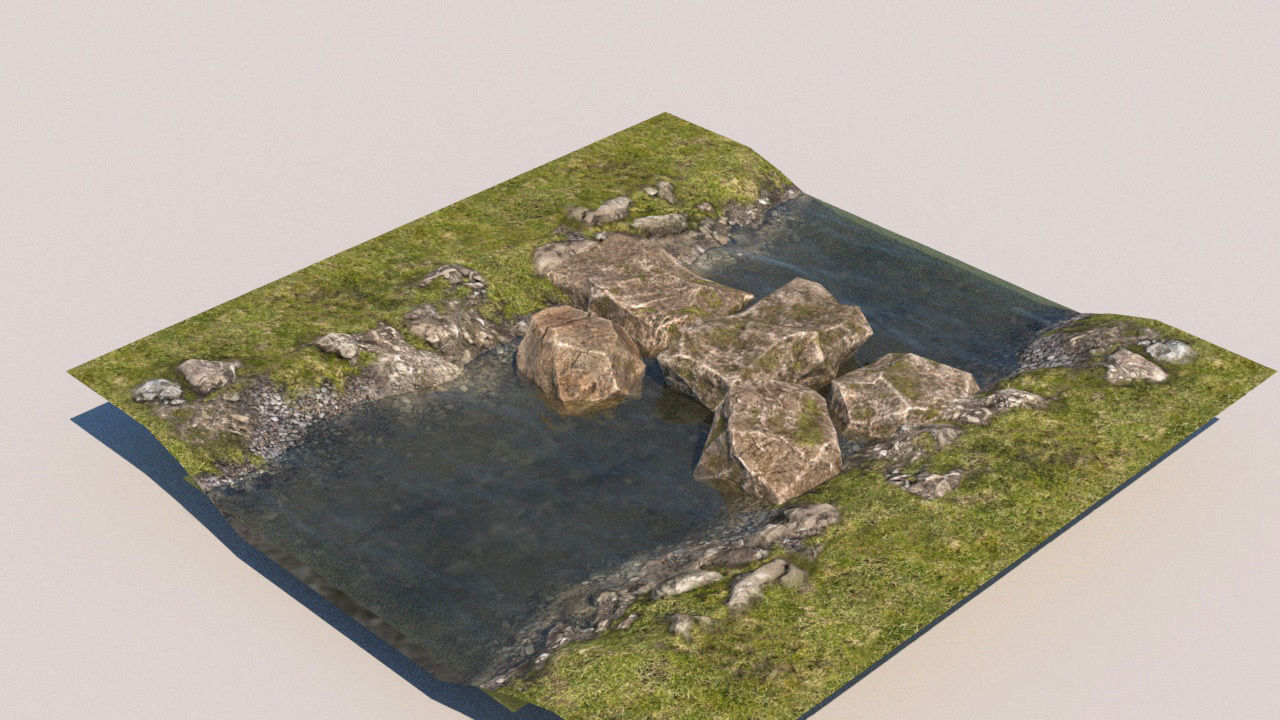 landscape pathways Low-poly 3D model_5