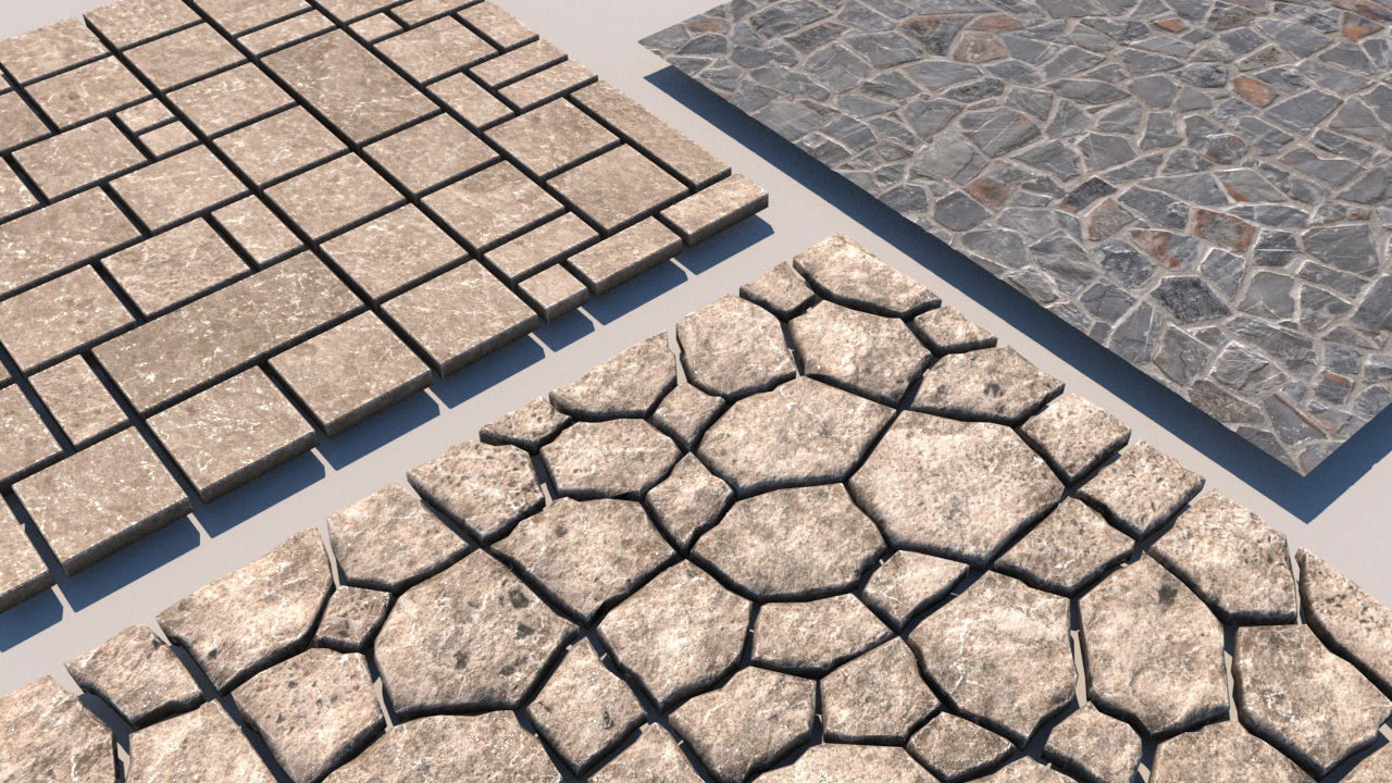 landscape pathways Low-poly 3D model_17