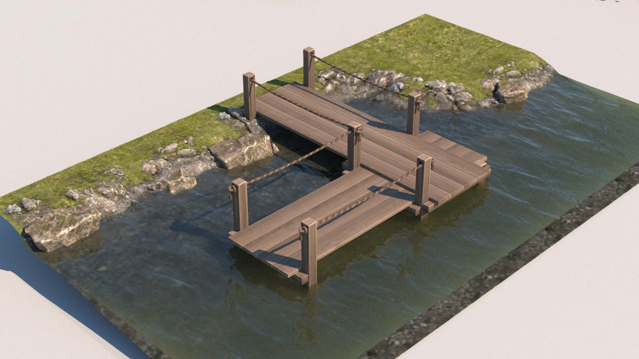 landscape pathways Low-poly 3D model_7