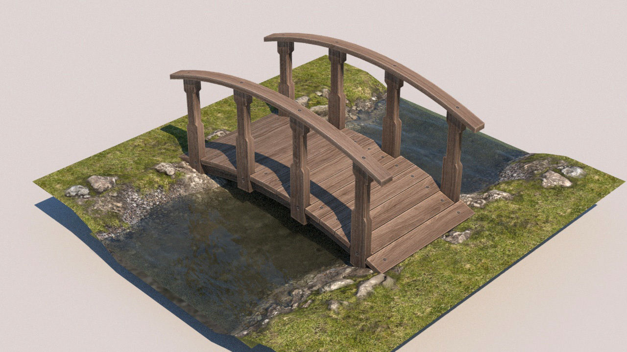 landscape pathways Low-poly 3D model_2