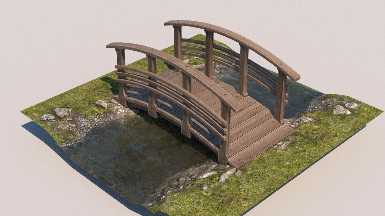 landscape pathways Low-poly 3D model_4