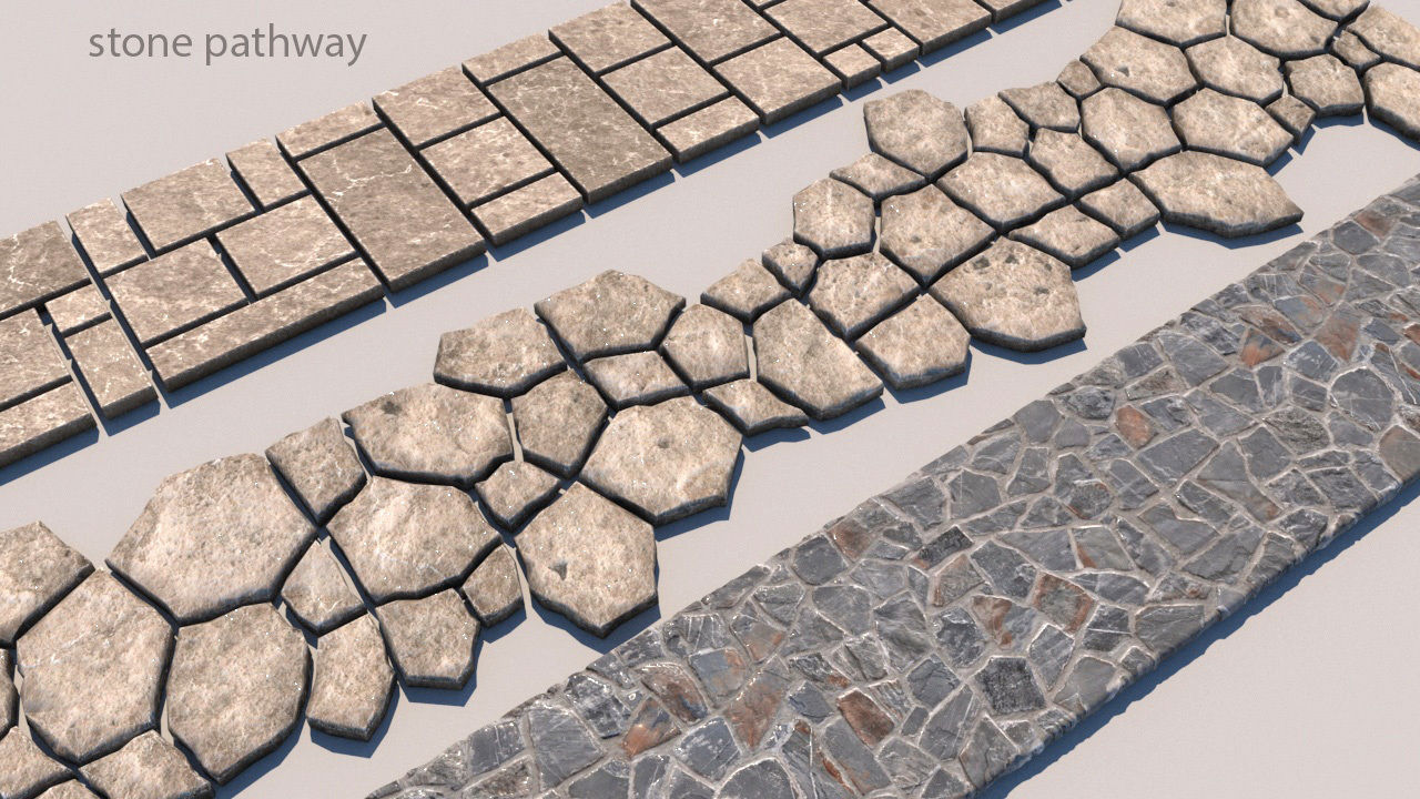 landscape pathways Low-poly 3D model_16