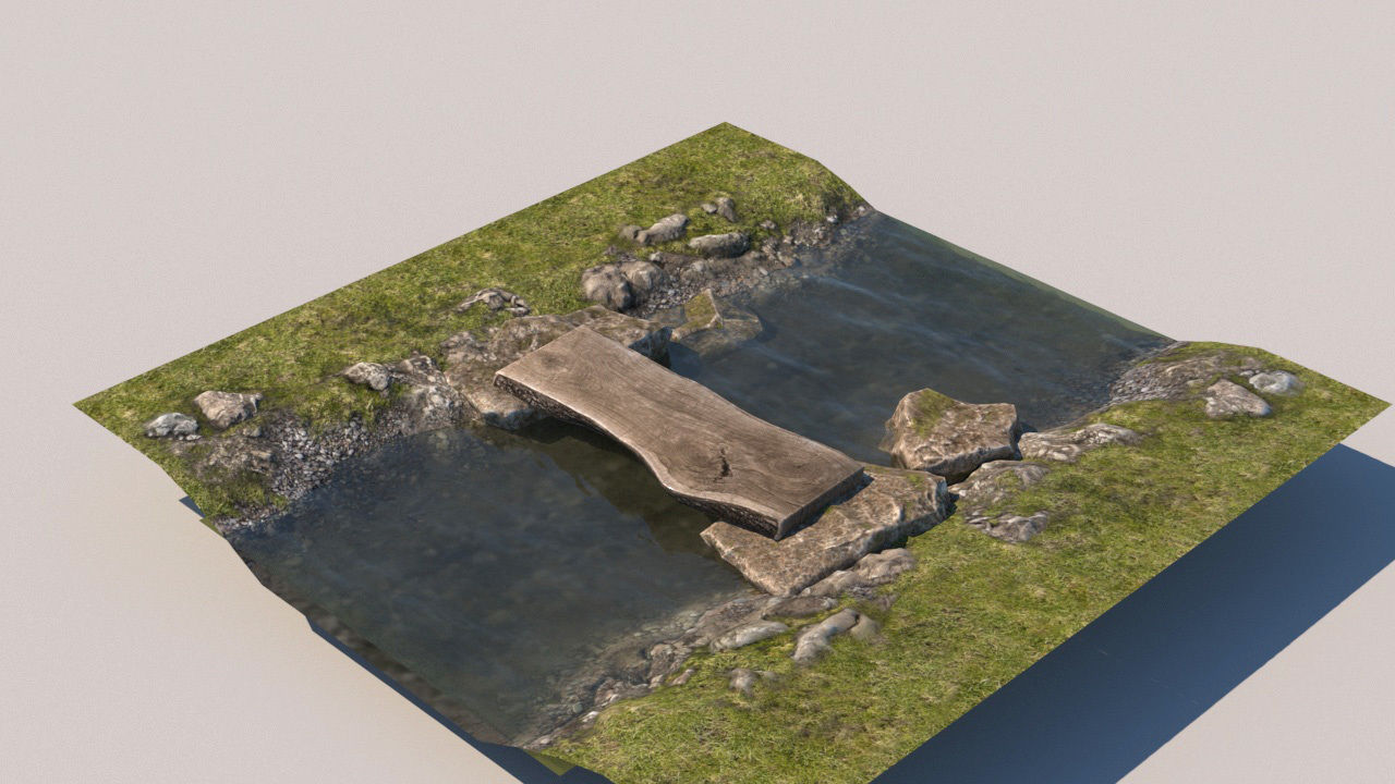 landscape pathways Low-poly 3D model_6