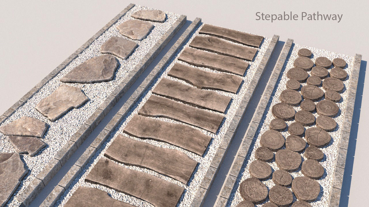 landscape pathways Low-poly 3D model_14