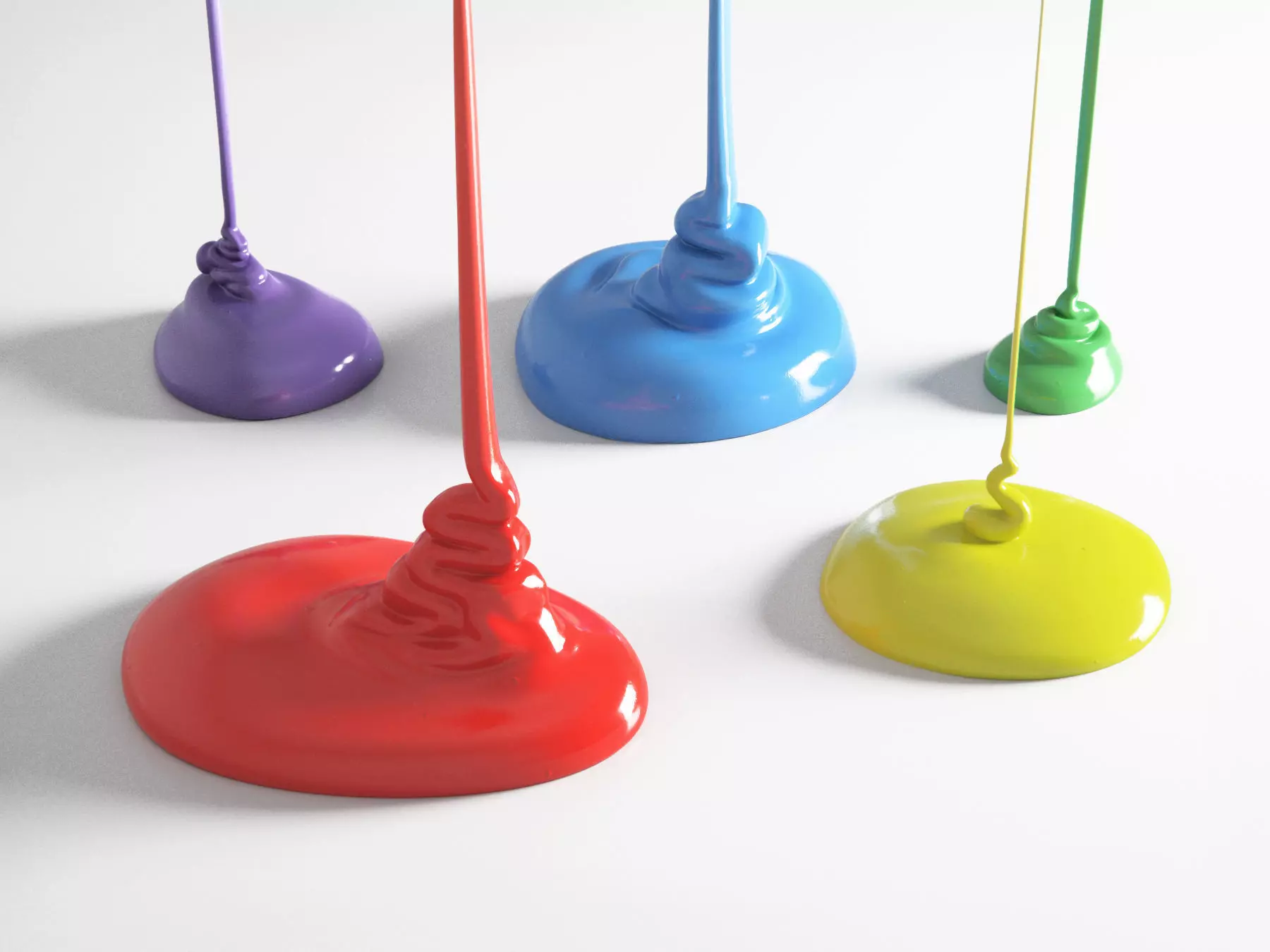 Flowing Paint Set 3D model_0