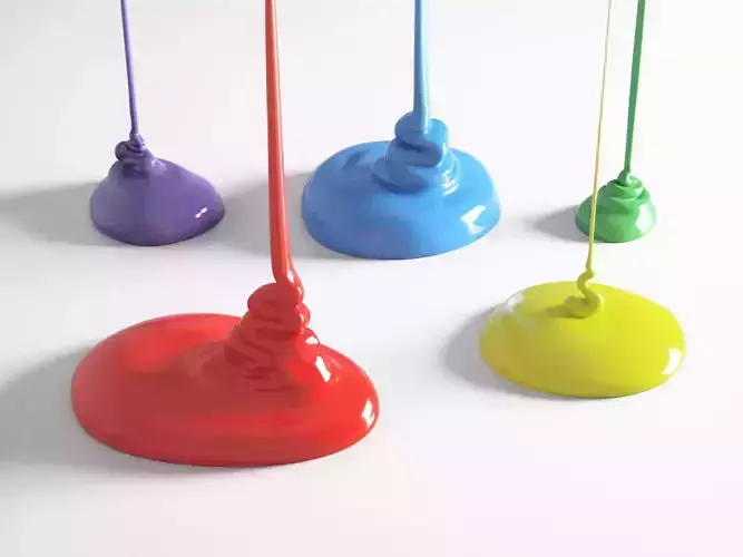 Flowing Paint Set 3D model