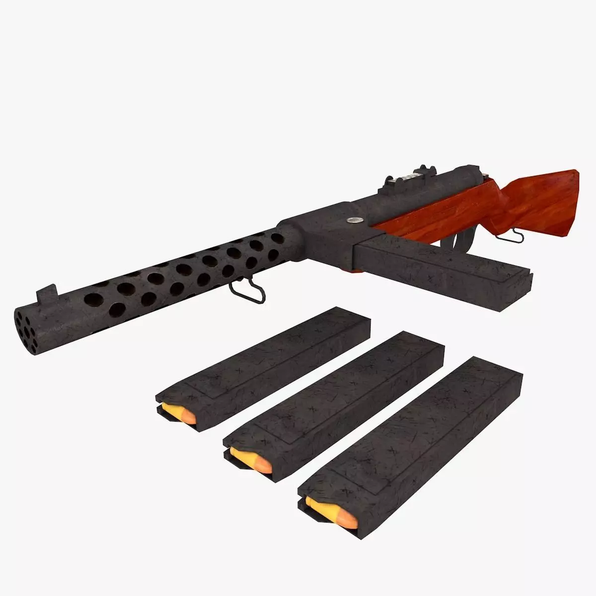 mp28 model world war ii rifle Low-poly 3D model_0