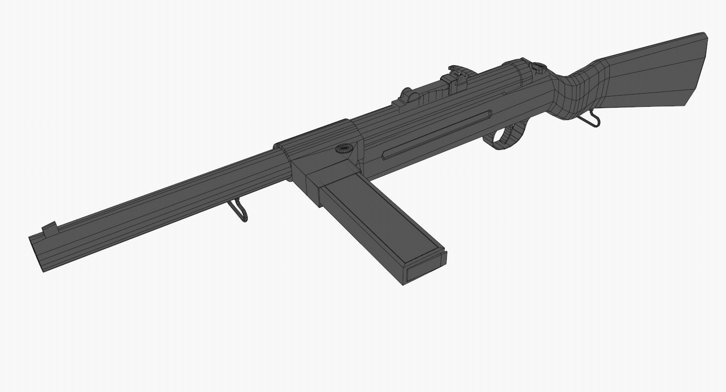 mp28 model world war ii rifle Low-poly 3D model_5