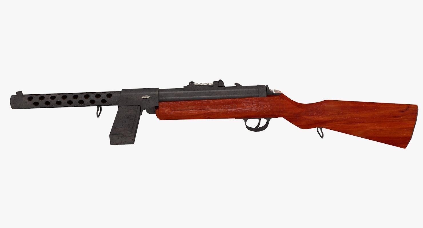 mp28 model world war ii rifle Low-poly 3D model_4