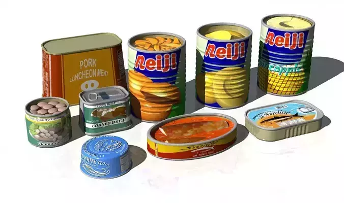 Food Canning 9items 3D model
