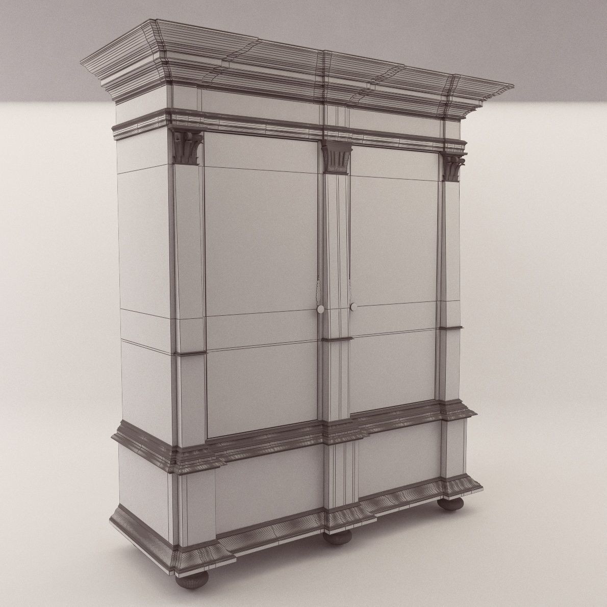 Baroque cupboard - Germany 1720 - Georg Britsch 3D model_3