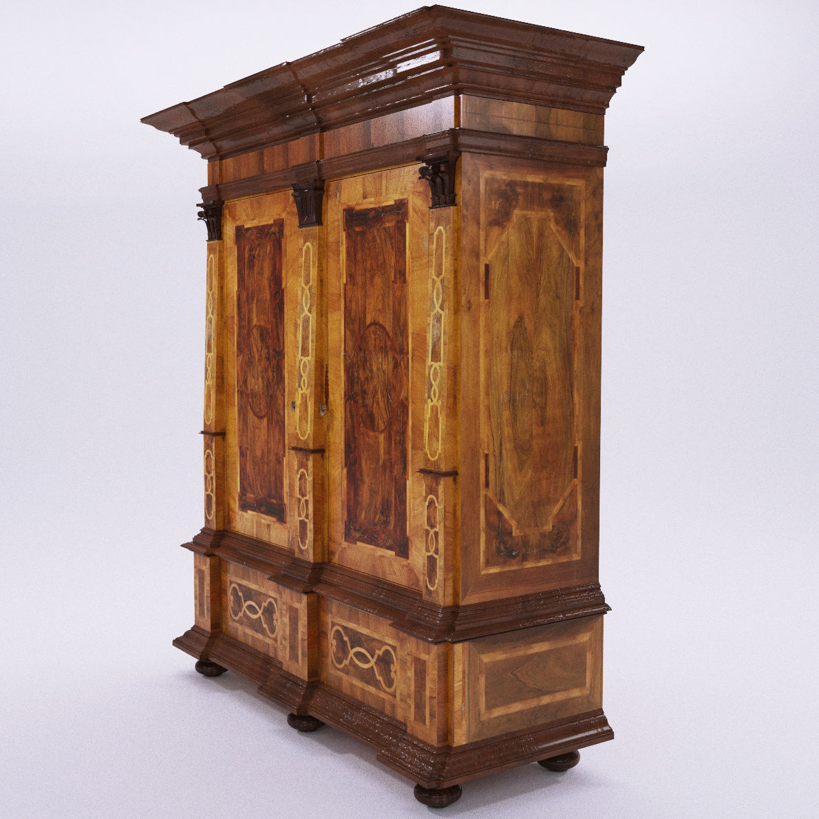 Baroque cupboard - Germany 1720 - Georg Britsch 3D model_2