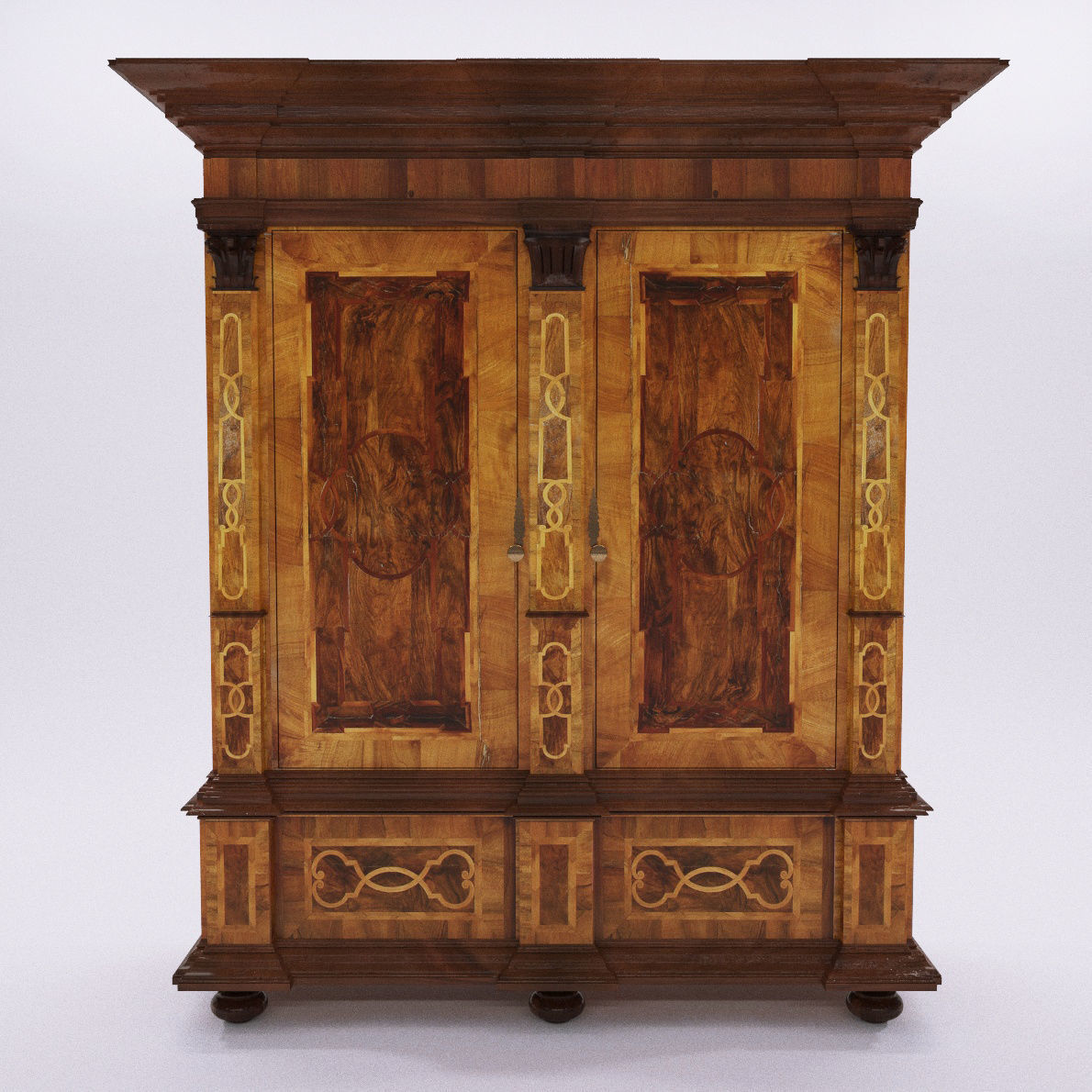Baroque cupboard - Germany 1720 - Georg Britsch 3D model_1