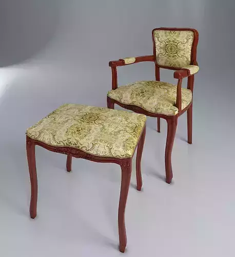 Armchair chair and footstool