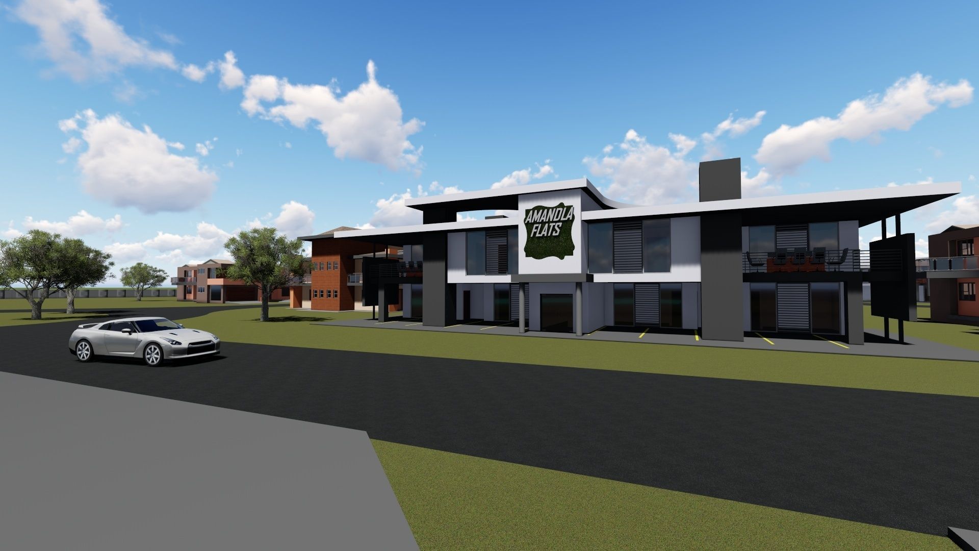 Guest Houses Low-poly 3D model_1