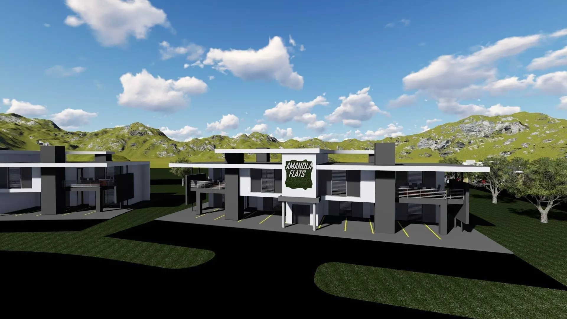 Guest Houses Low-poly 3D model_0