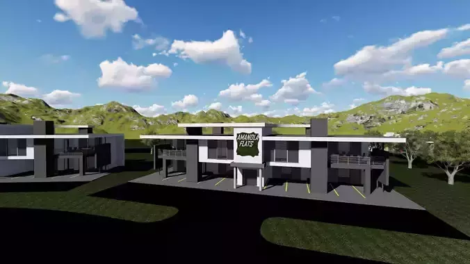 Guest Houses Low-poly 3D model