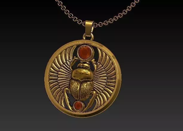 scarab egyptian pendant 3D print model_0