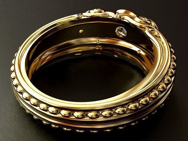 Gothic Diamond RING O 3D print model_3