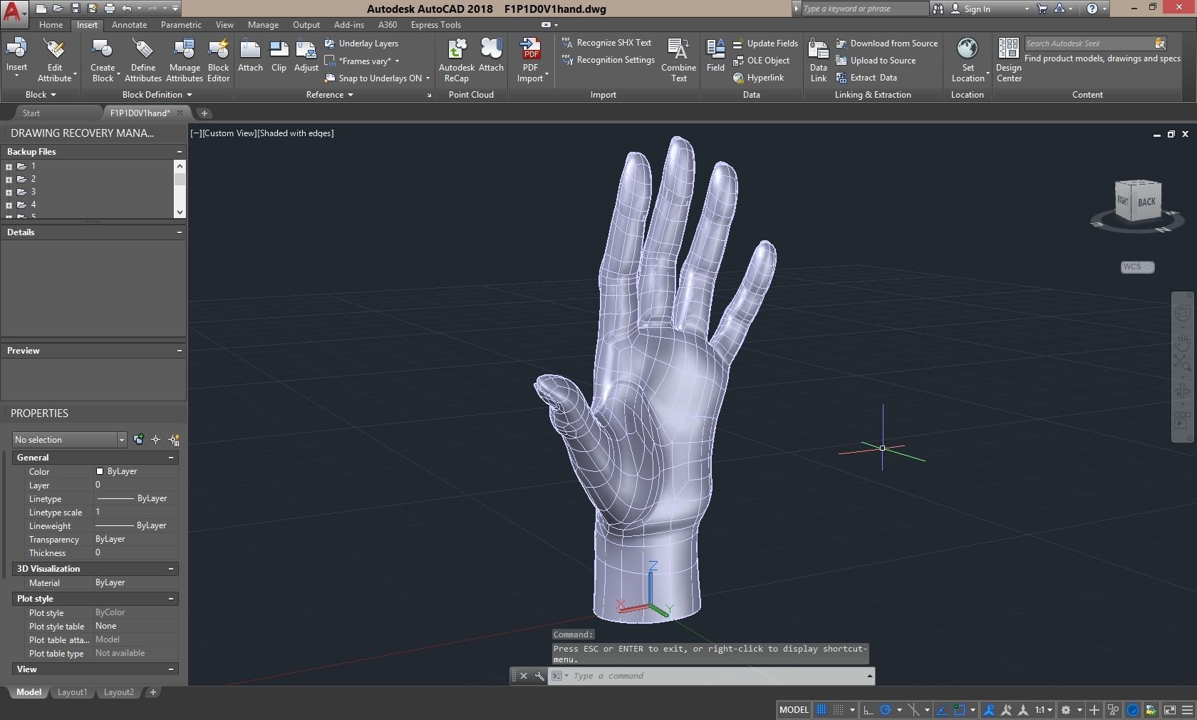 CAD-friendly Casual Woman Hand Model F1P1D0V1hand 3D model_9