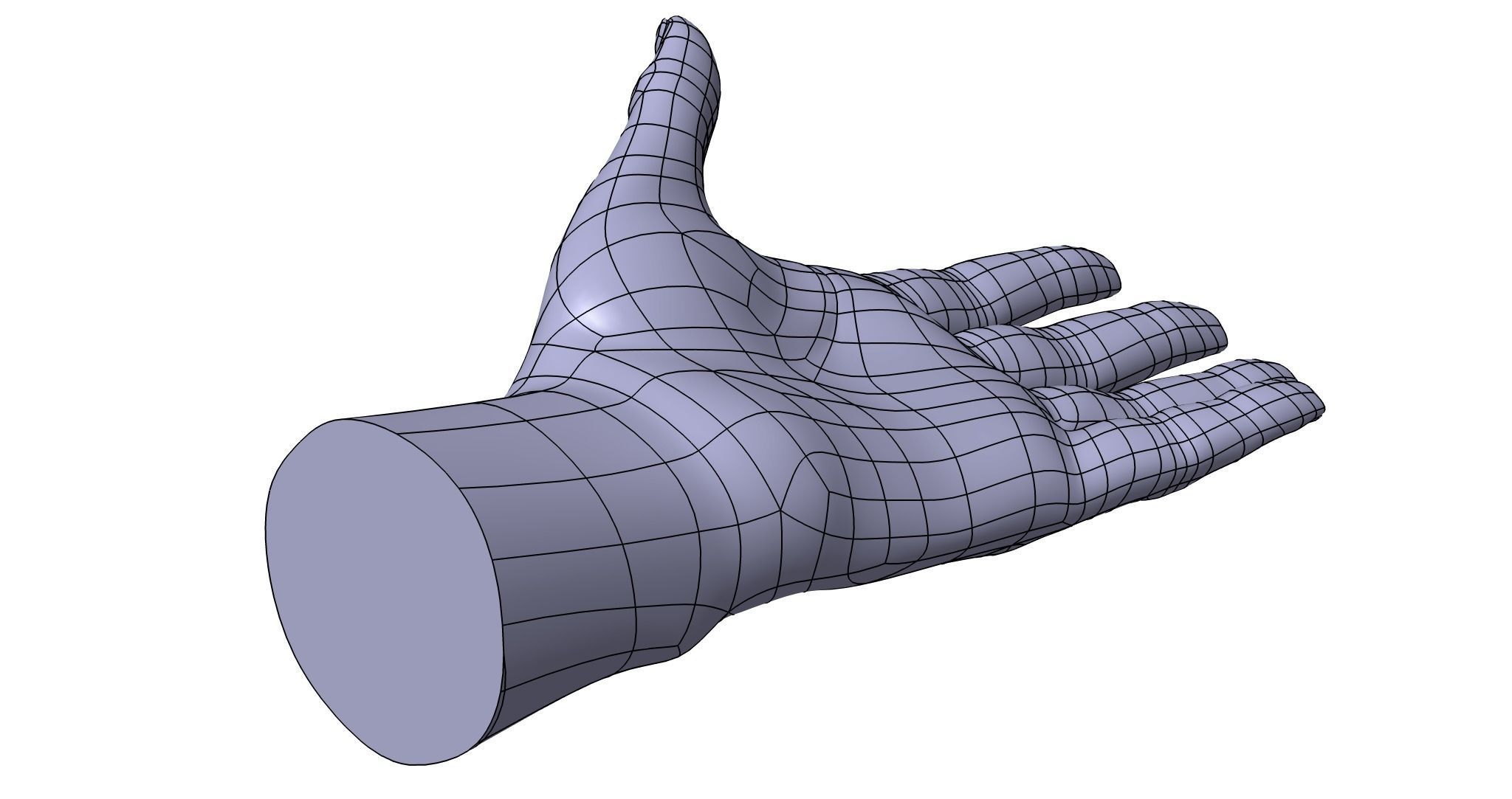 CAD-friendly Casual Woman Hand Model F1P1D0V1hand 3D model_6