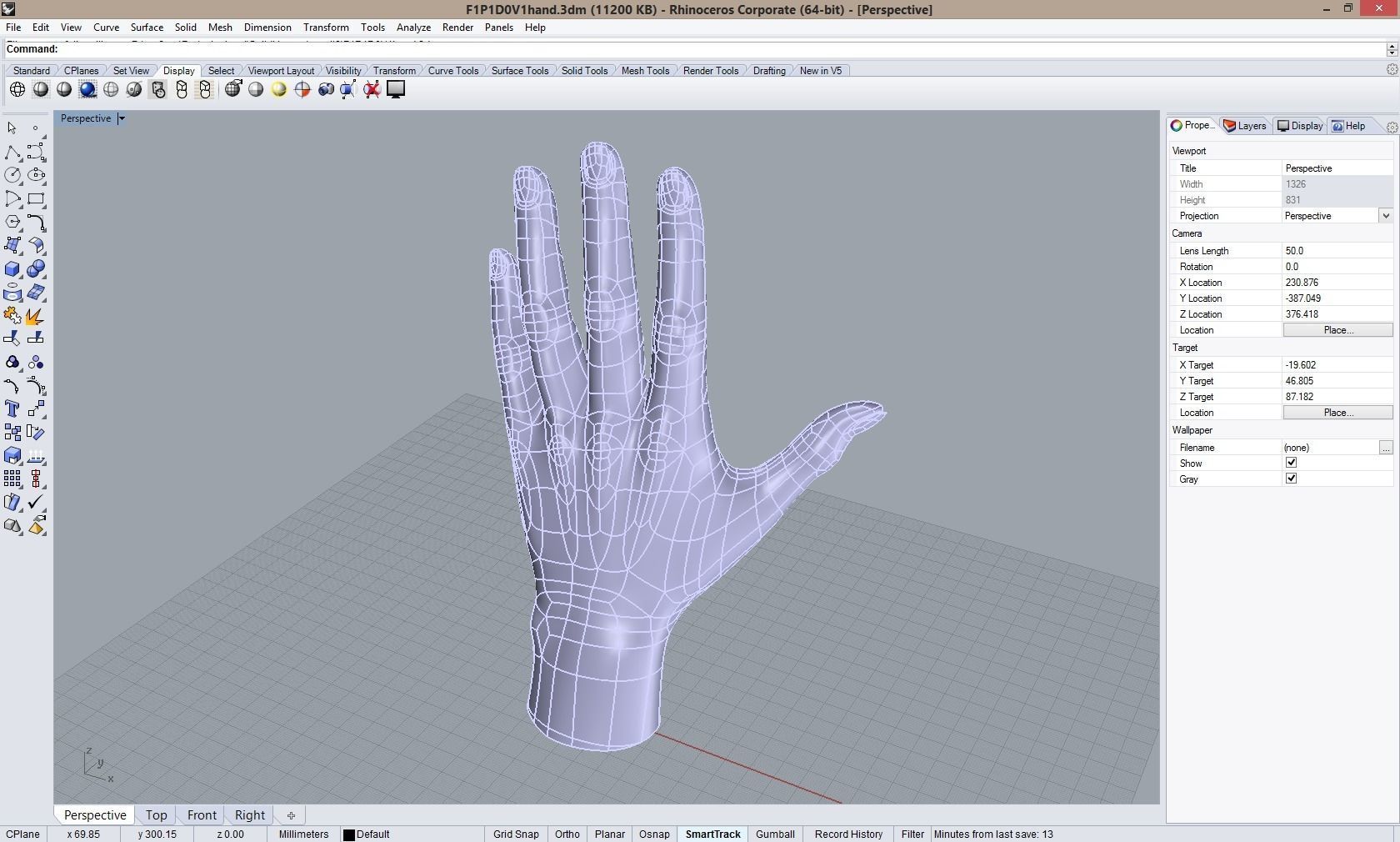 CAD-friendly Casual Woman Hand Model F1P1D0V1hand 3D model_10