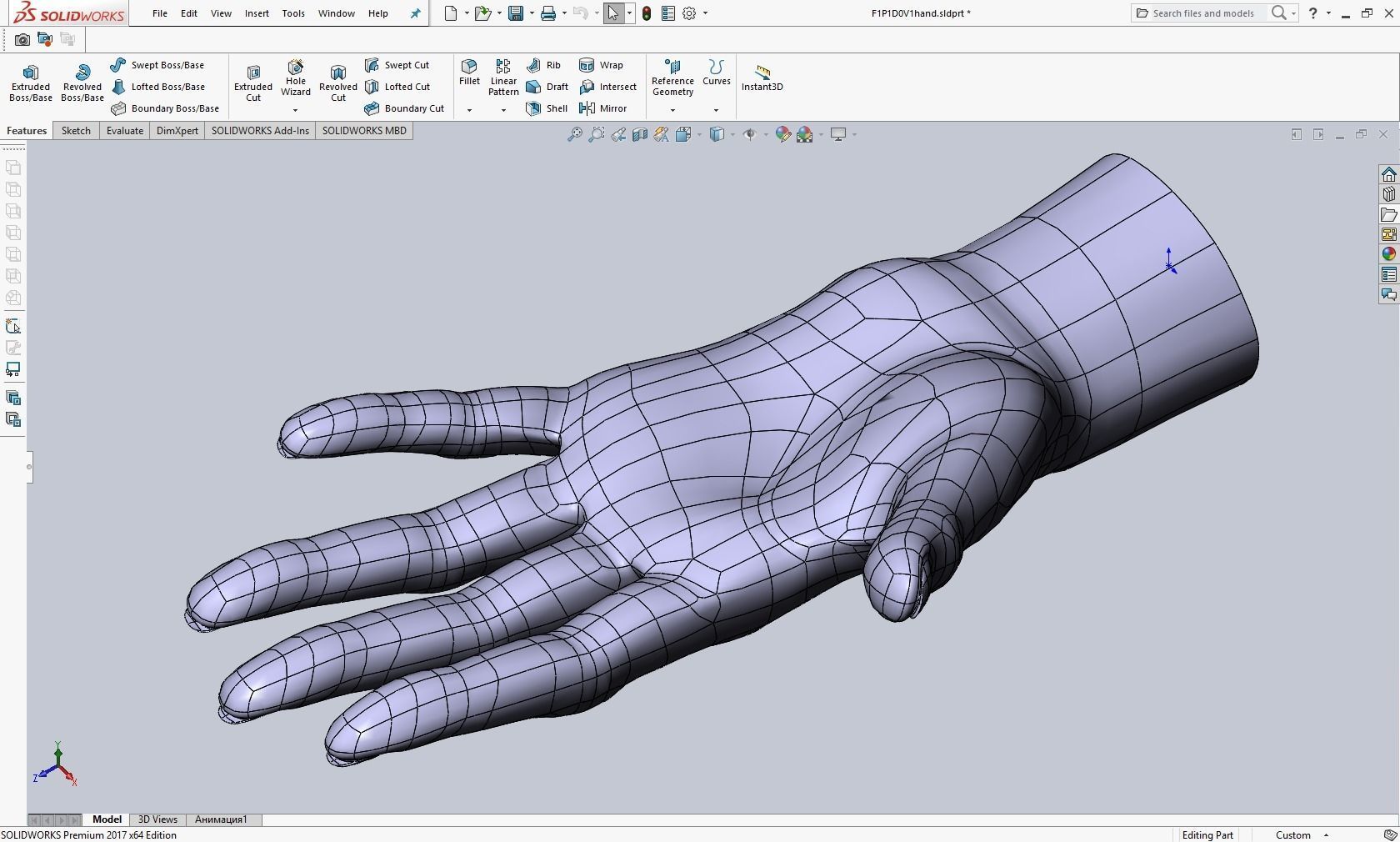 CAD-friendly Casual Woman Hand Model F1P1D0V1hand 3D model_12