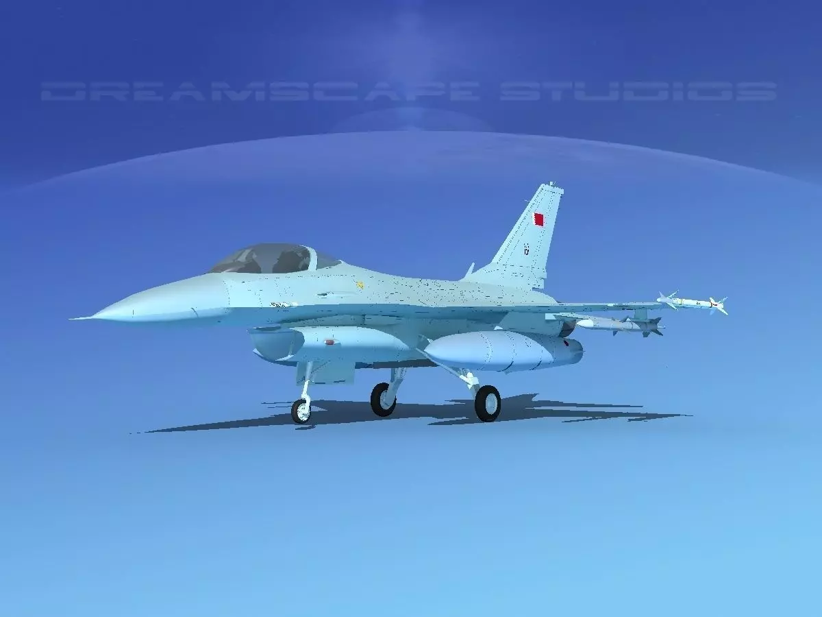 Gen Dyn F-16A Falcon Bahrain 3D model