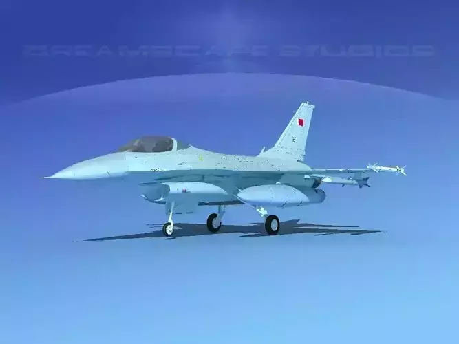 Gen Dyn F-16A Falcon Bahrain 3D model