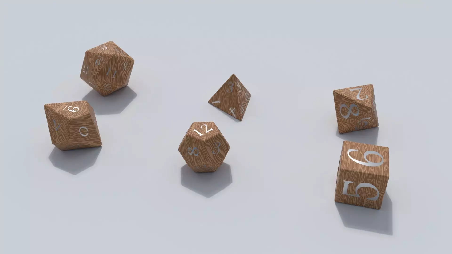 Playing dice set Low-poly 3D model_0