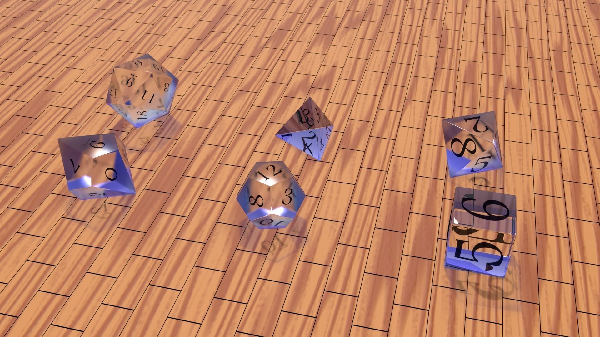 Playing dice set Low-poly 3D model_1