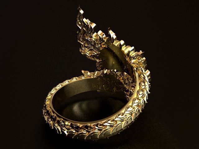 2 Heads Naga Ring 3D print model_6