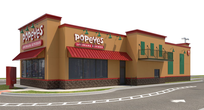 Retail-027 Popeyes With Site 3D model