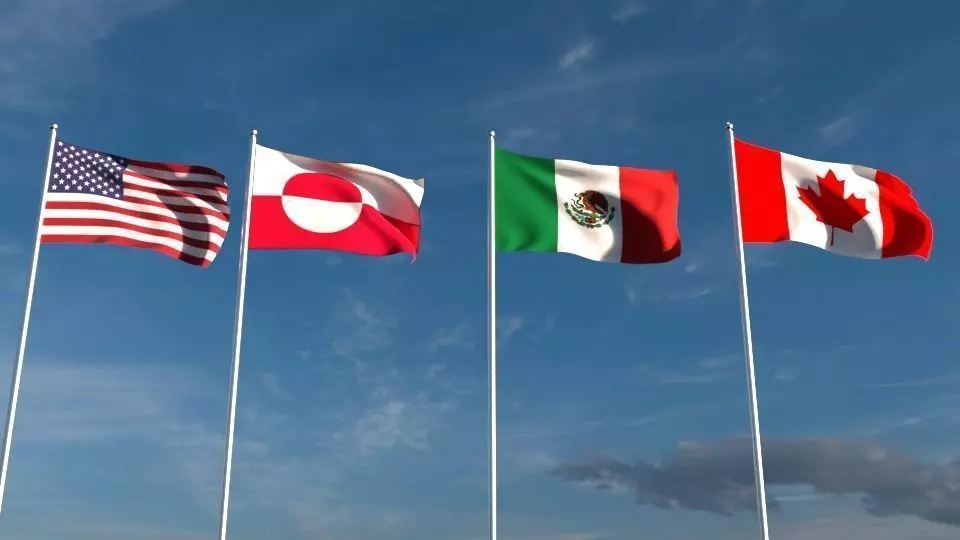North American Flags  3D model_0