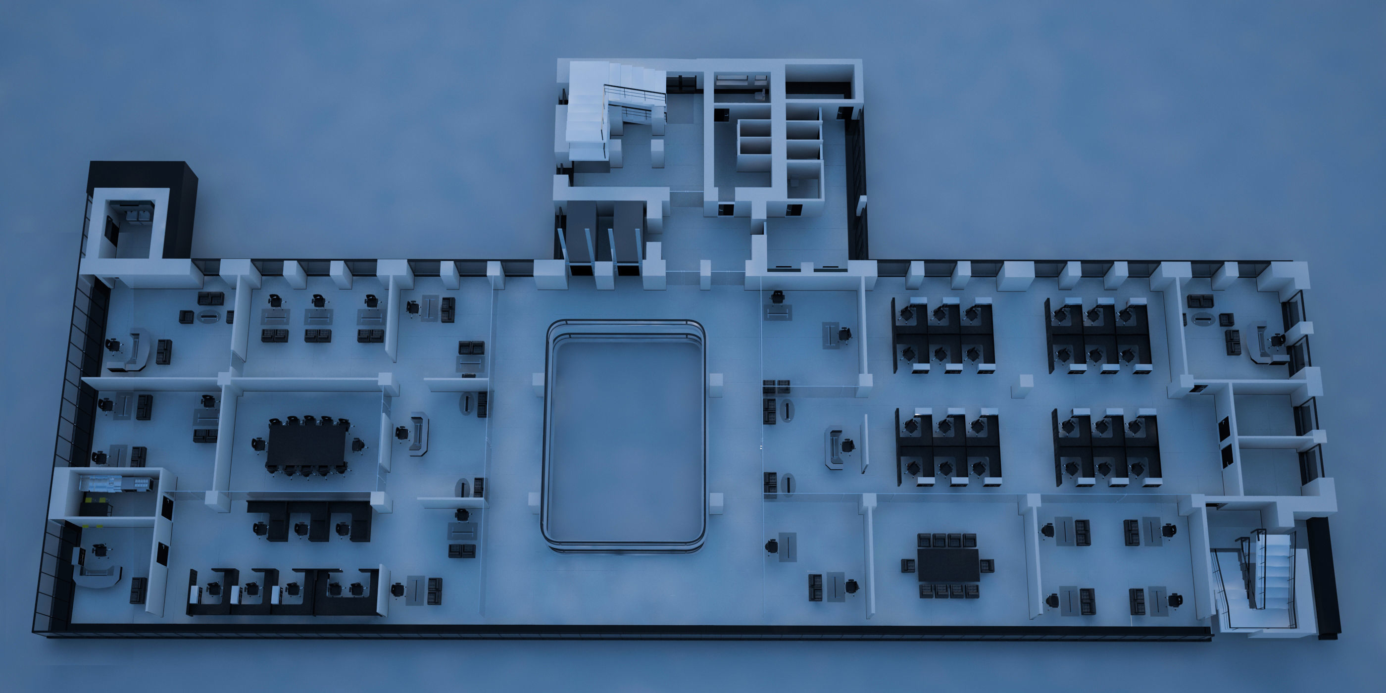 Modern Commercial office 3D model_4