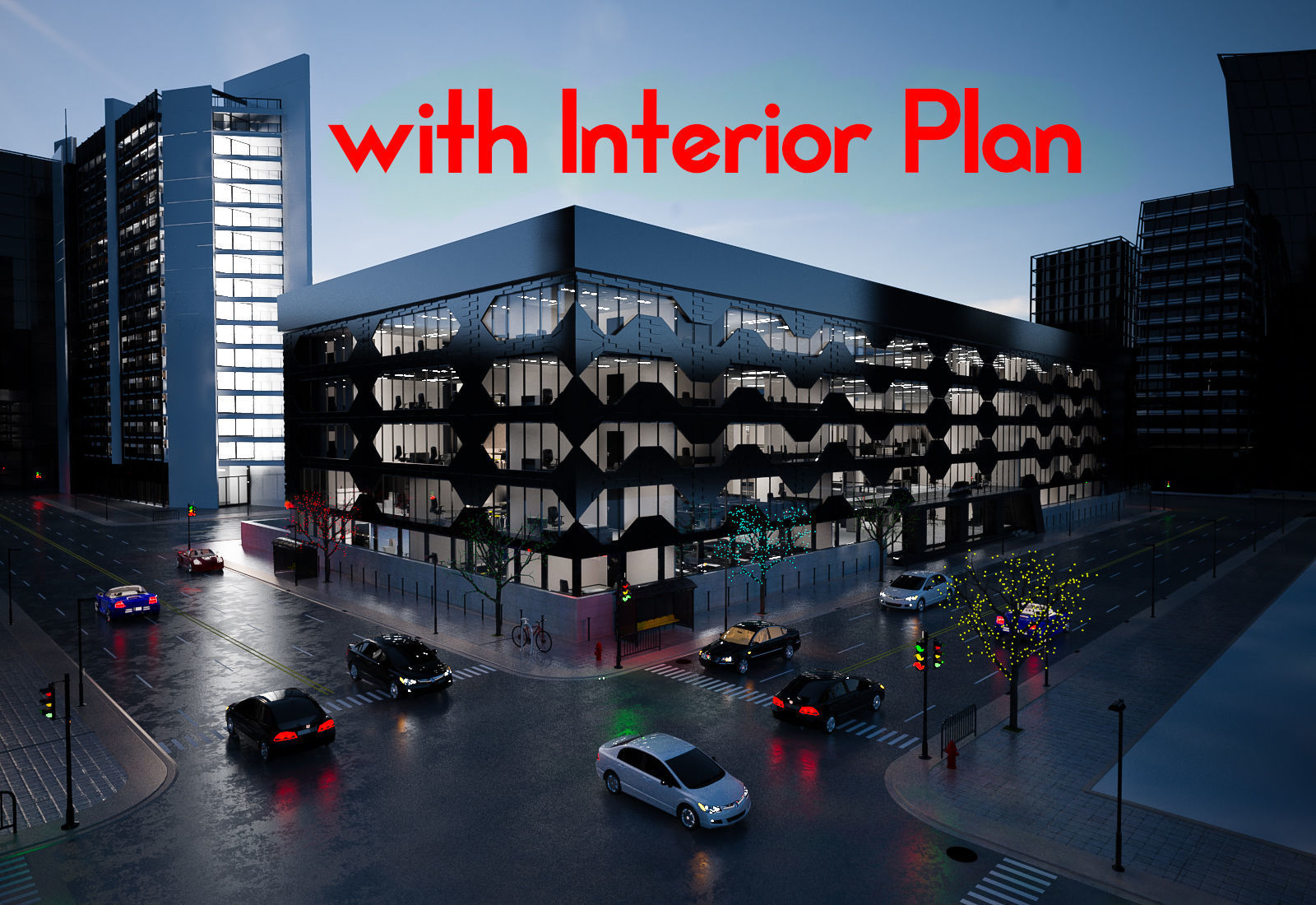 Modern Commercial office 3D model_1