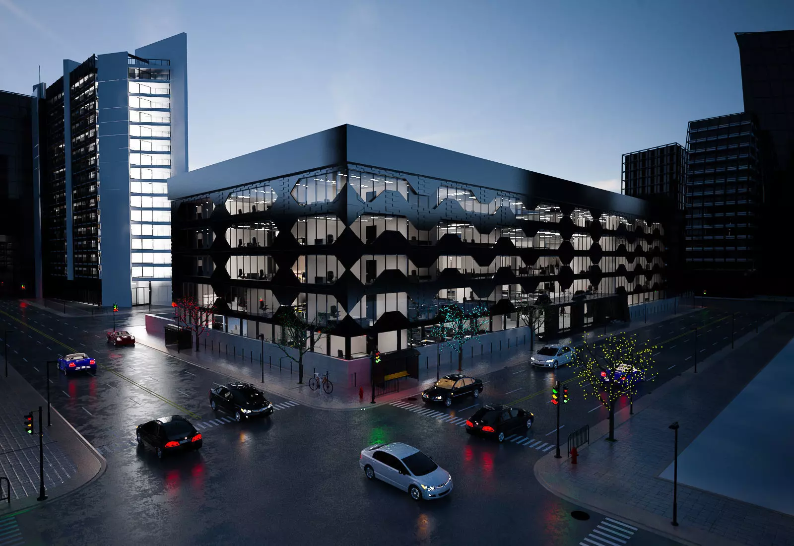 Modern Commercial office 3D model_0