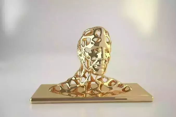 Man head sculpted 3D print model